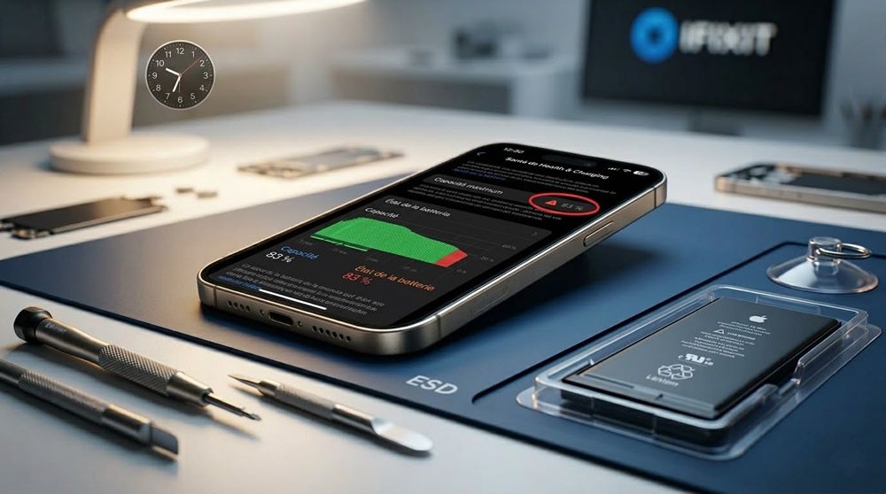 Menu iOS pour diagnostiquer un problème d'autonomie et vérifier l'état de la batterie